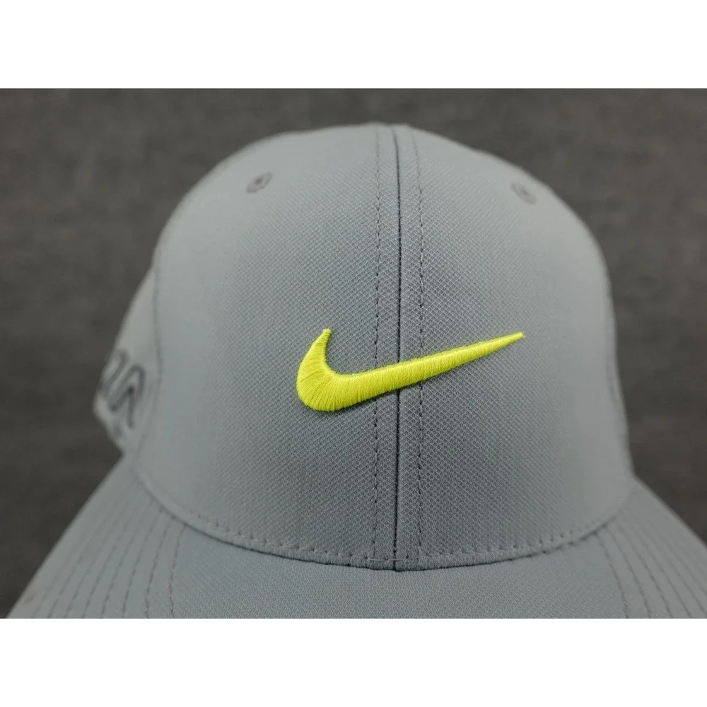 Nike‎ Golf Vapor RZN Hat Mens M/L Grey Neon Yellow Flexfit Baseball Cap